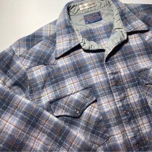 Pendleton Vintage Pearl Snap Shirt/Jacket, 100% Virgin Wool, Large